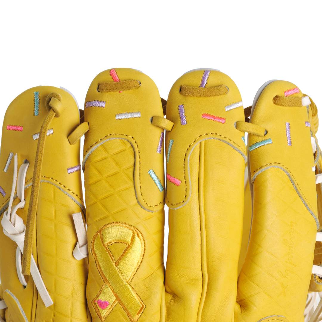 gold ribbon childhood cancer awareness glove - Image 2