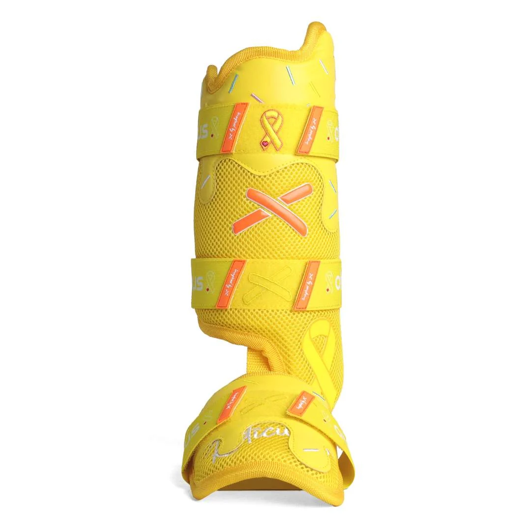 gold ribbon childhood cancer awareness drip model leg guard - Image 2